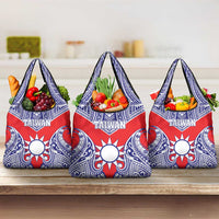 Taiwan Grocery Bag Austronesian Tribal Tattoo Red - Polynesian Pride
