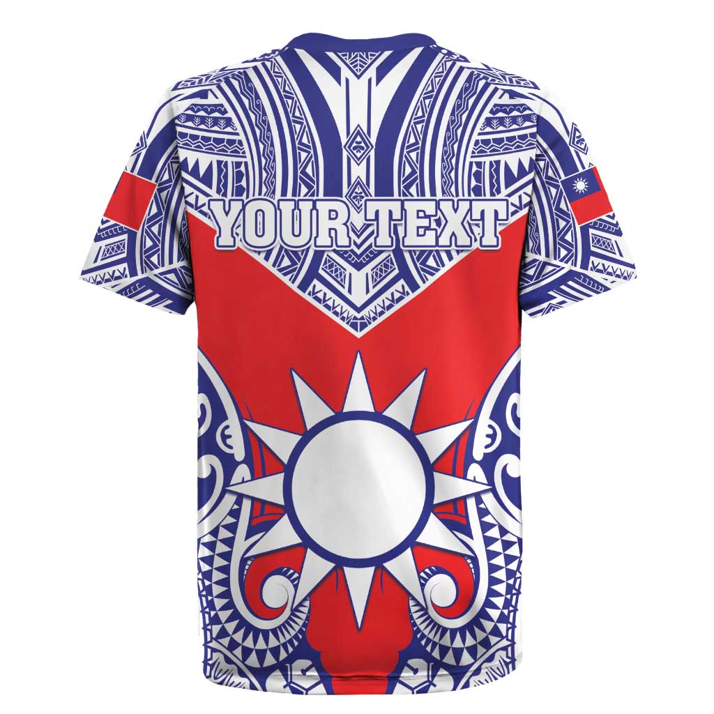 Personalised Taiwan Rugby Jersey Austronesian Tribal Tattoo Red - Polynesian Pride