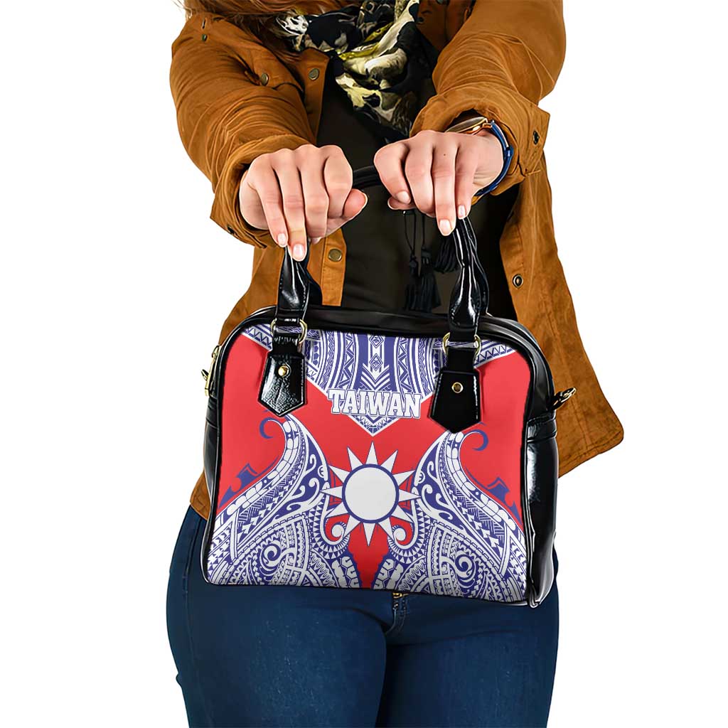 Taiwan Shoulder Handbag Austronesian Tribal Tattoo Red - Polynesian Pride