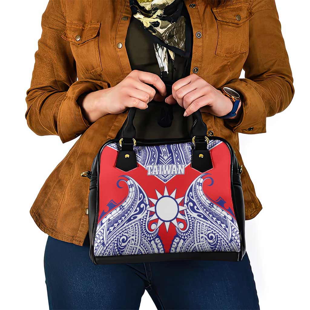 Taiwan Shoulder Handbag Austronesian Tribal Tattoo Red - Polynesian Pride