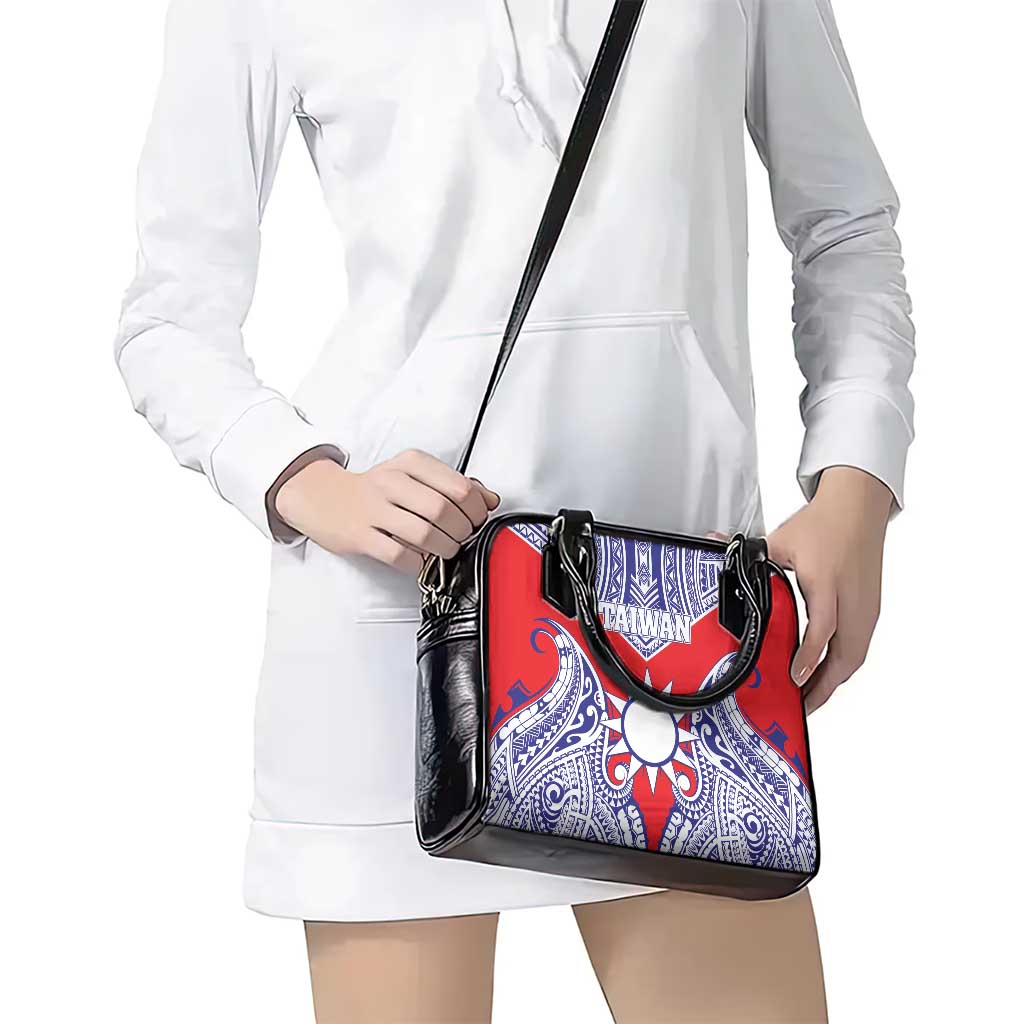 Taiwan Shoulder Handbag Austronesian Tribal Tattoo Red - Polynesian Pride