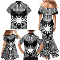 Personalised Taiwan Family Matching Mermaid Dress and Hawaiian Shirt Austronesian Tribal Tattoo Black LT05 - Polynesian Pride