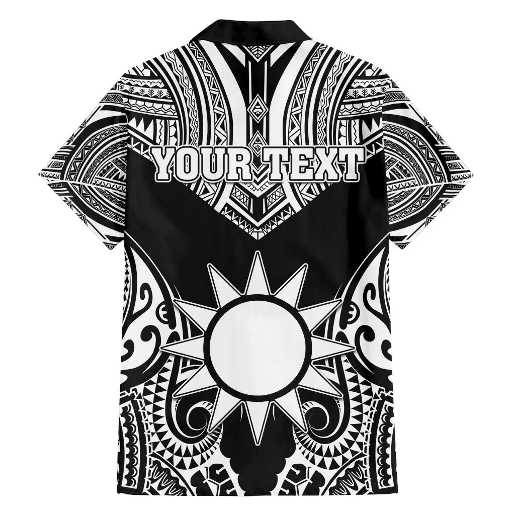 Personalised Taiwan Family Matching Off Shoulder Maxi Dress and Hawaiian Shirt Austronesian Tribal Tattoo Black LT05 - Polynesian Pride