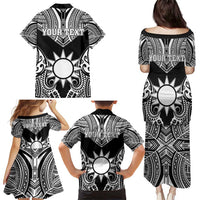 Personalised Taiwan Family Matching Puletasi and Hawaiian Shirt Austronesian Tribal Tattoo Black LT05 - Polynesian Pride