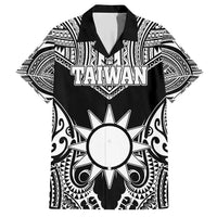 Personalised Taiwan Family Matching Short Sleeve Bodycon Dress and Hawaiian Shirt Austronesian Tribal Tattoo Black LT05 Dad's Shirt - Short Sleeve Black - Polynesian Pride