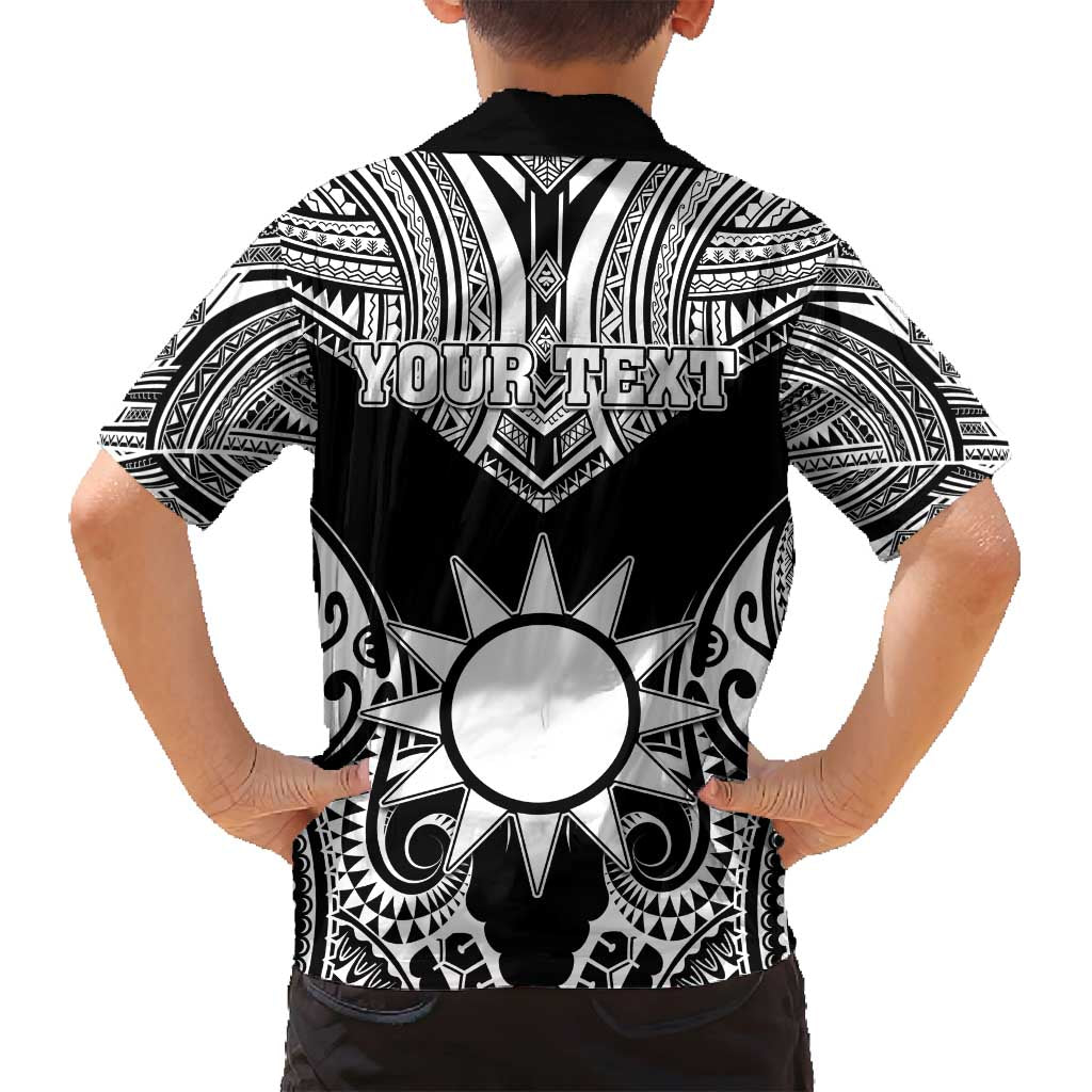 Personalised Taiwan Family Matching Summer Maxi Dress and Hawaiian Shirt Austronesian Tribal Tattoo Black LT05 - Polynesian Pride