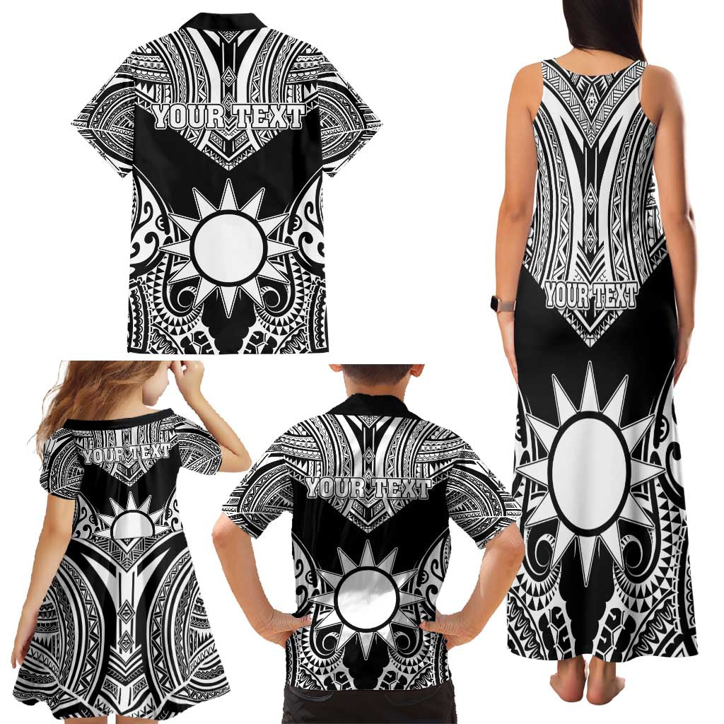 Personalised Taiwan Family Matching Tank Maxi Dress and Hawaiian Shirt Austronesian Tribal Tattoo Black LT05 - Polynesian Pride