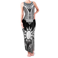 Personalised Taiwan Family Matching Tank Maxi Dress and Hawaiian Shirt Austronesian Tribal Tattoo Black LT05 Mom's Dress Black - Polynesian Pride