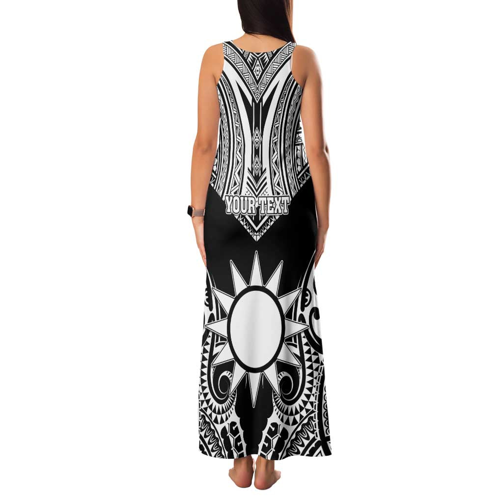 Personalised Taiwan Family Matching Tank Maxi Dress and Hawaiian Shirt Austronesian Tribal Tattoo Black LT05 - Polynesian Pride