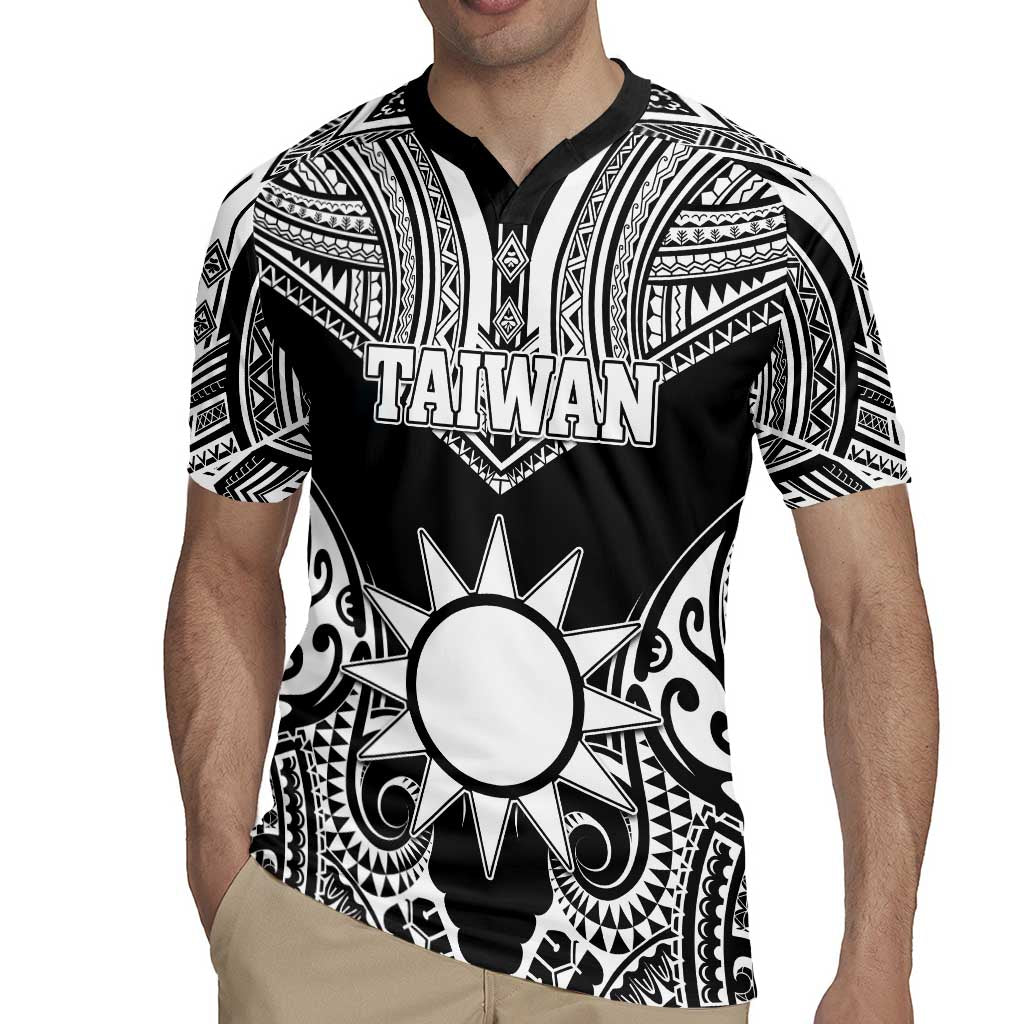 Personalised Taiwan Rugby Jersey Austronesian Tribal Tattoo Black LT05 - Polynesian Pride