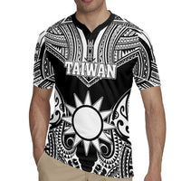 Personalised Taiwan Rugby Jersey Austronesian Tribal Tattoo Black LT05 - Polynesian Pride