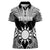 Personalised Taiwan Women Polo Shirt Austronesian Tribal Tattoo Black - Polynesian Pride