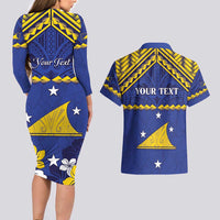 Personalised Tokelau Happy Tokehega Day Couples Matching Long Sleeve Bodycon Dress and Hawaiian Shirt Polynesian Tribal Tattoo LT05 - Polynesian Pride
