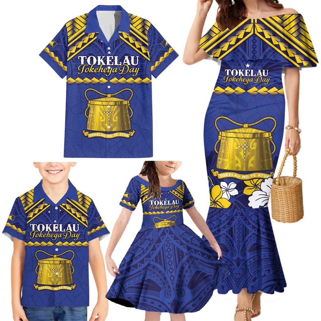 Personalised Tokelau Happy Tokehega Day Family Matching Mermaid Dress and Hawaiian Shirt Polynesian Tribal Tattoo LT05 - Polynesian Pride