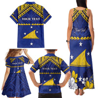 Personalised Tokelau Happy Tokehega Day Family Matching Tank Maxi Dress and Hawaiian Shirt Polynesian Tribal Tattoo