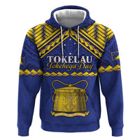Personalised Tokelau Happy Tokehega Day Hoodie Polynesian Tribal Tattoo LT05 Pullover Hoodie Blue - Polynesian Pride