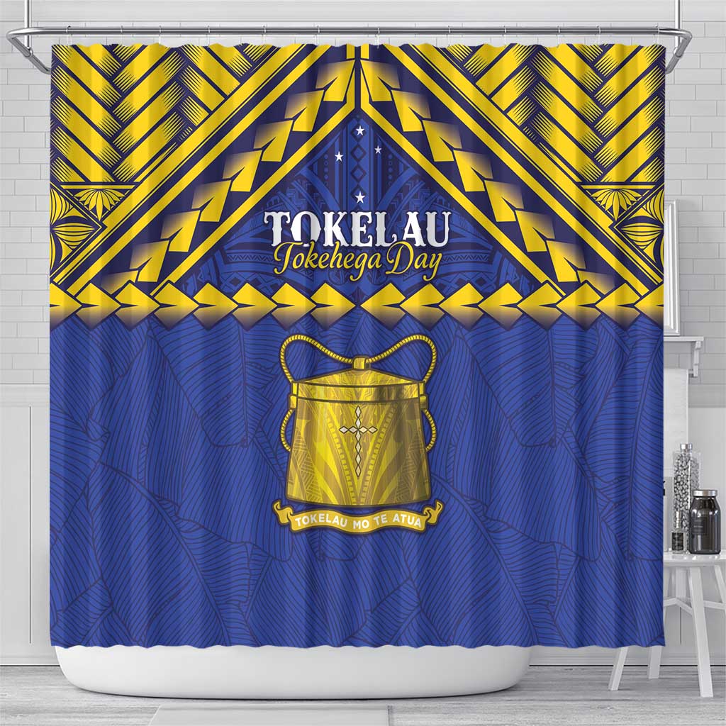 Tokelau Happy Tokehega Day Shower Curtain Polynesian Tribal Tattoo