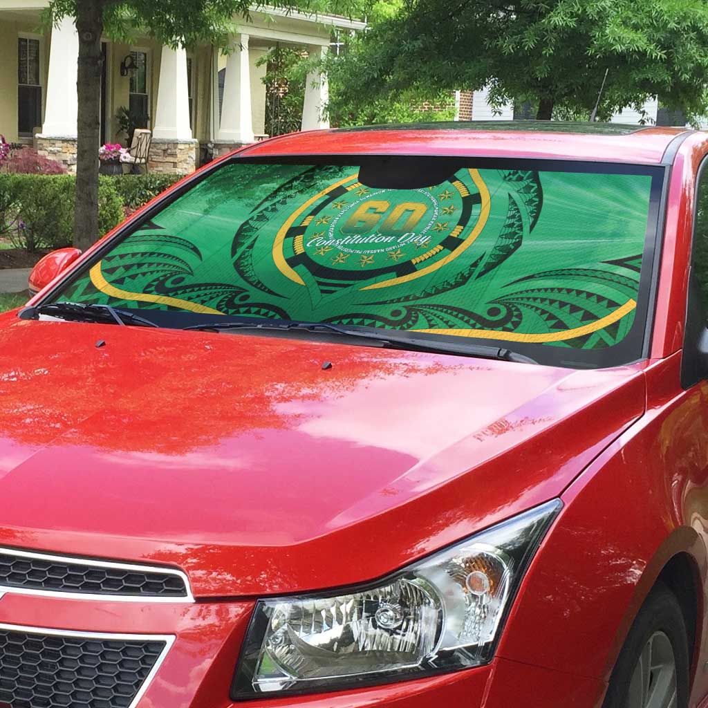 Cook Islands Constitution Day Auto Sun Shade 60th Anniversary - Polynesian Pride