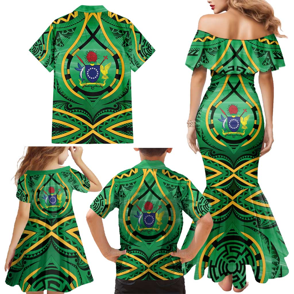Cook Islands Constitution Day Family Matching Mermaid Dress and Hawaiian Shirt 60th Anniversary LT05 - Polynesian Pride