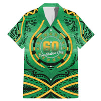 Cook Islands Constitution Day Family Matching Mermaid Dress and Hawaiian Shirt 60th Anniversary LT05 Dad's Shirt - Short Sleeve Green - Polynesian Pride