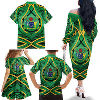 Cook Islands Constitution Day Family Matching Off The Shoulder Long Sleeve Dress and Hawaiian Shirt 60th Anniversary LT05 - Polynesian Pride
