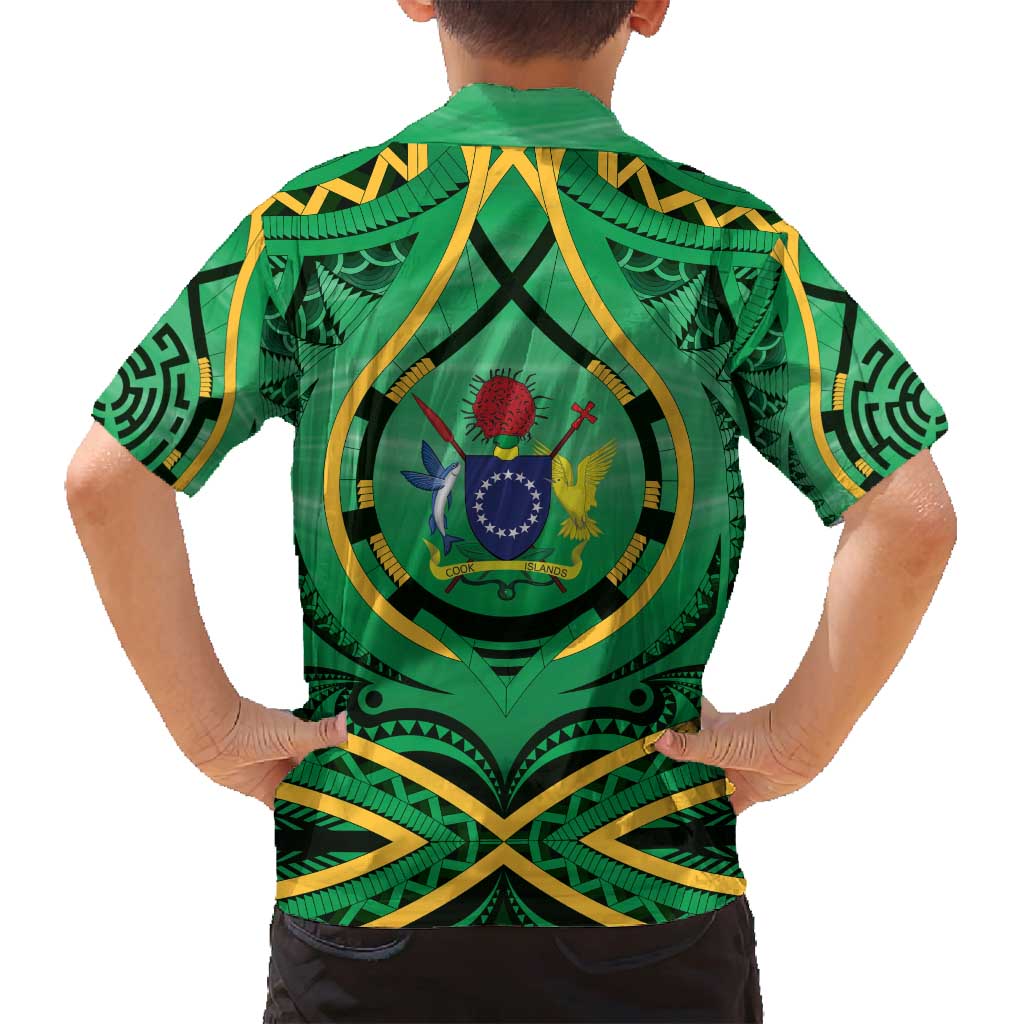 Cook Islands Constitution Day Family Matching Off Shoulder Short Dress and Hawaiian Shirt 60th Anniversary LT05 - Polynesian Pride