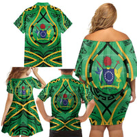 Cook Islands Constitution Day Family Matching Off Shoulder Short Dress and Hawaiian Shirt 60th Anniversary LT05 - Polynesian Pride