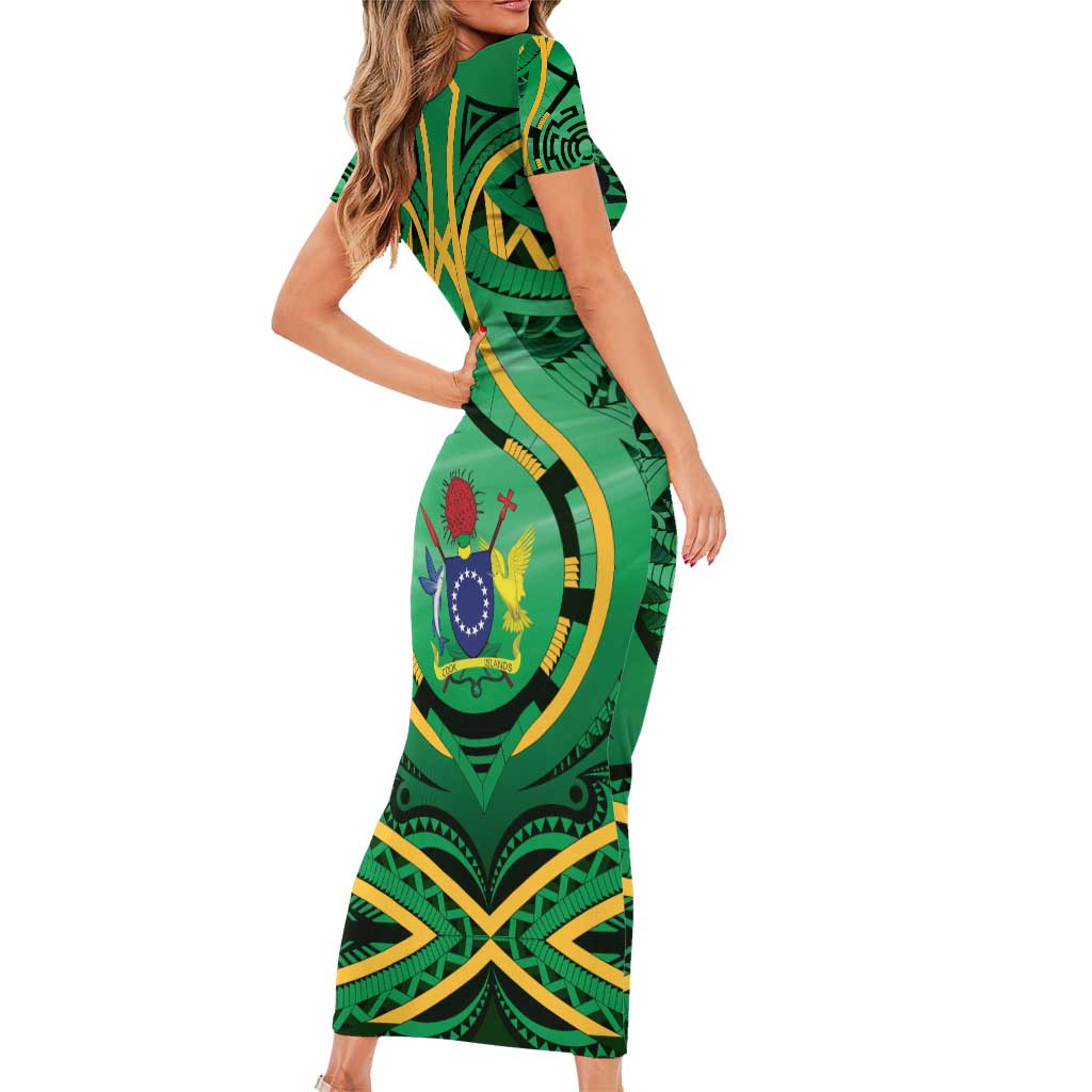 Cook Islands Constitution Day Family Matching Short Sleeve Bodycon Dress and Hawaiian Shirt 60th Anniversary LT05 - Polynesian Pride