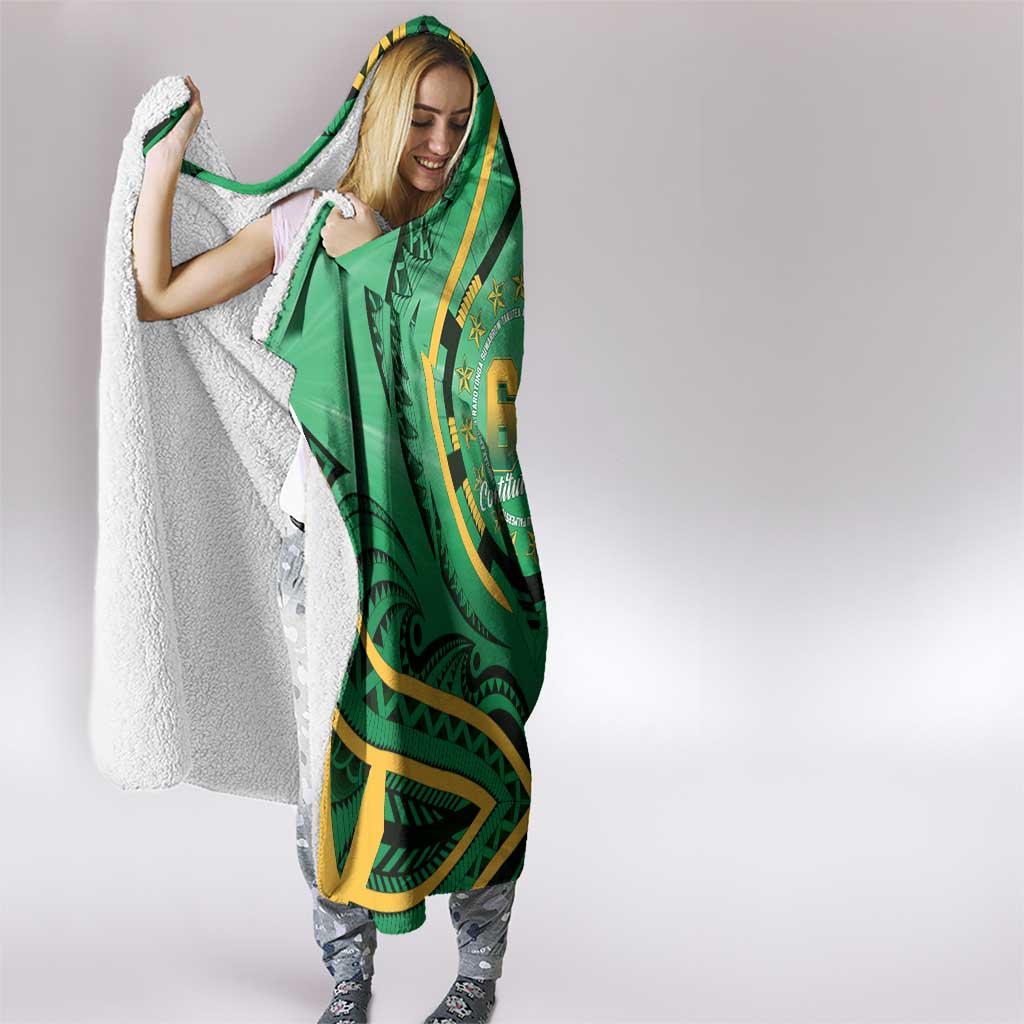 Cook Islands Constitution Day Hooded Blanket 60th Anniversary - Polynesian Pride