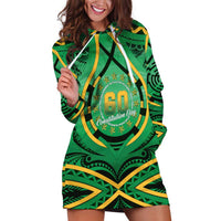 Cook Islands Constitution Day Hoodie Dress 60th Anniversary LT05 Green - Polynesian Pride