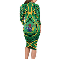 Cook Islands Constitution Day Long Sleeve Bodycon Dress 60th Anniversary LT05 - Polynesian Pride