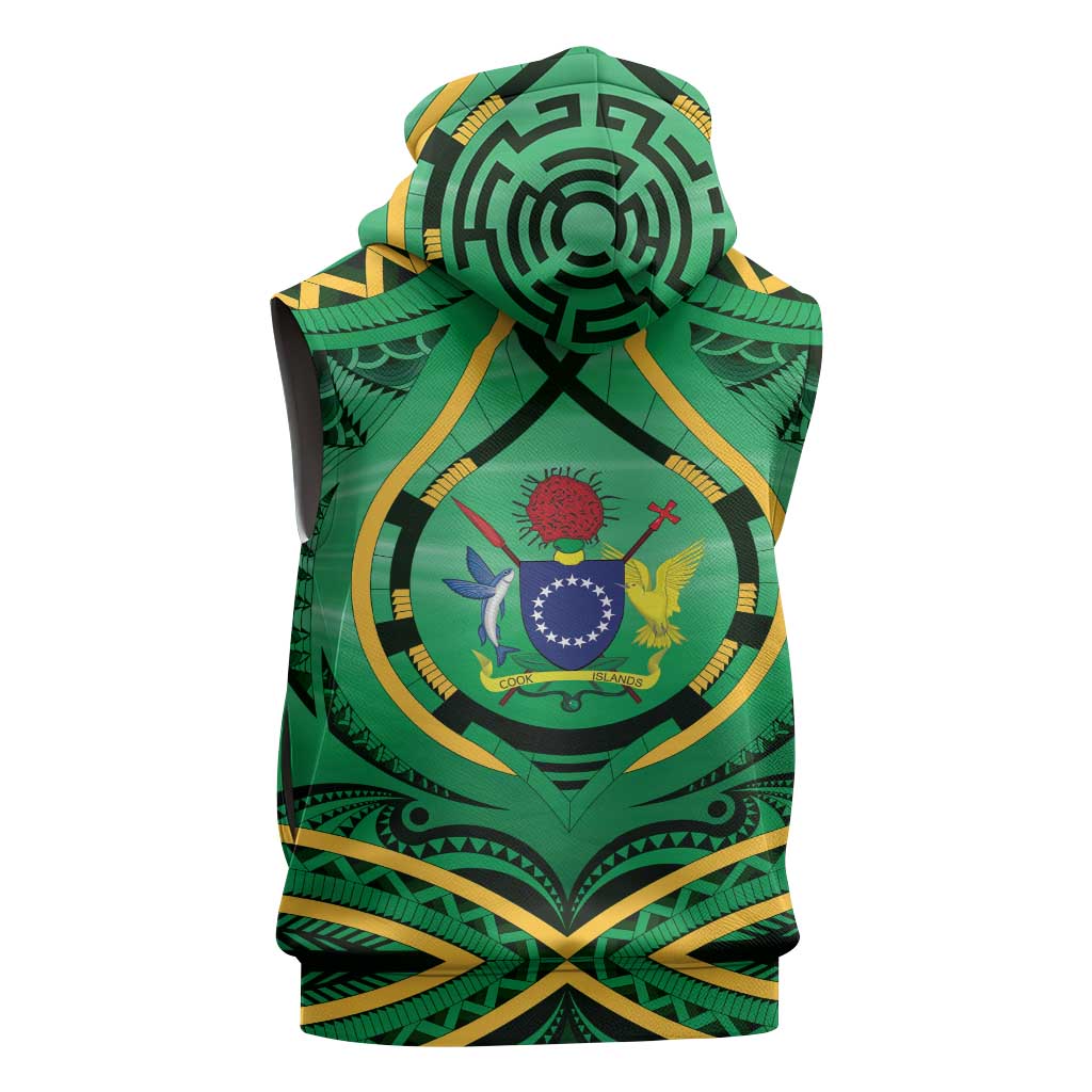 Cook Islands Constitution Day Sleeveless Hoodie 60th Anniversary LT05 - Polynesian Pride