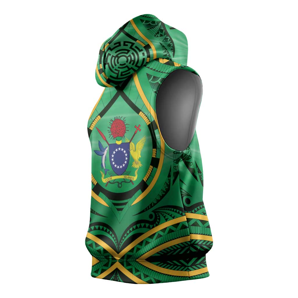 Cook Islands Constitution Day Sleeveless Hoodie 60th Anniversary LT05 - Polynesian Pride
