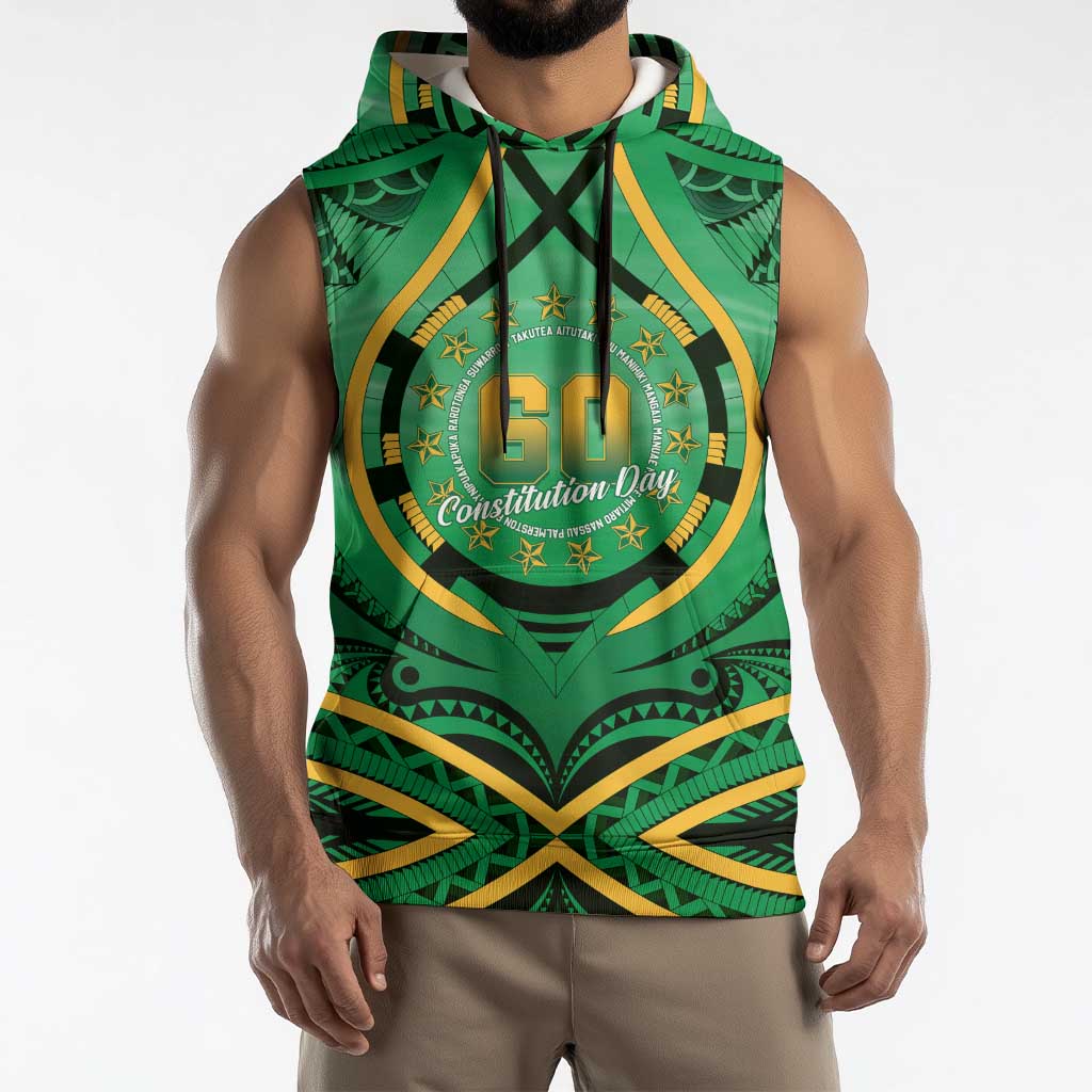 Cook Islands Constitution Day Sleeveless Hoodie 60th Anniversary LT05 - Polynesian Pride