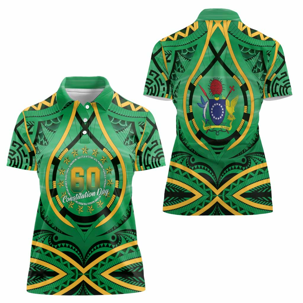 Cook Islands Constitution Day Women Polo Shirt 60th Anniversary - Polynesian Pride