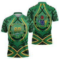 Cook Islands Constitution Day Zipper Polo Shirt 60th Anniversary LT05 - Polynesian Pride