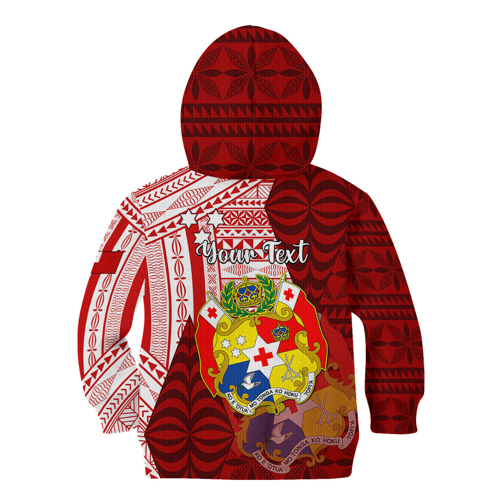Personalized Tonga Niuas Kid Hoodie White Tailed Tropicbird With Ngatu Pattern LT05 - Polynesian Pride