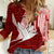 Personalized Tonga Niuas Women Casual Shirt White Tailed Tropicbird With Ngatu Pattern LT05 Female Red - Polynesian Pride