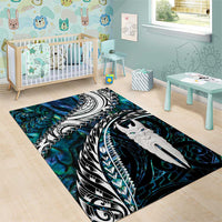 New Zealand Aotearoa Area Rug Maori Hei Rehua Paua Shell Glitter Green LT05 - Polynesian Pride
