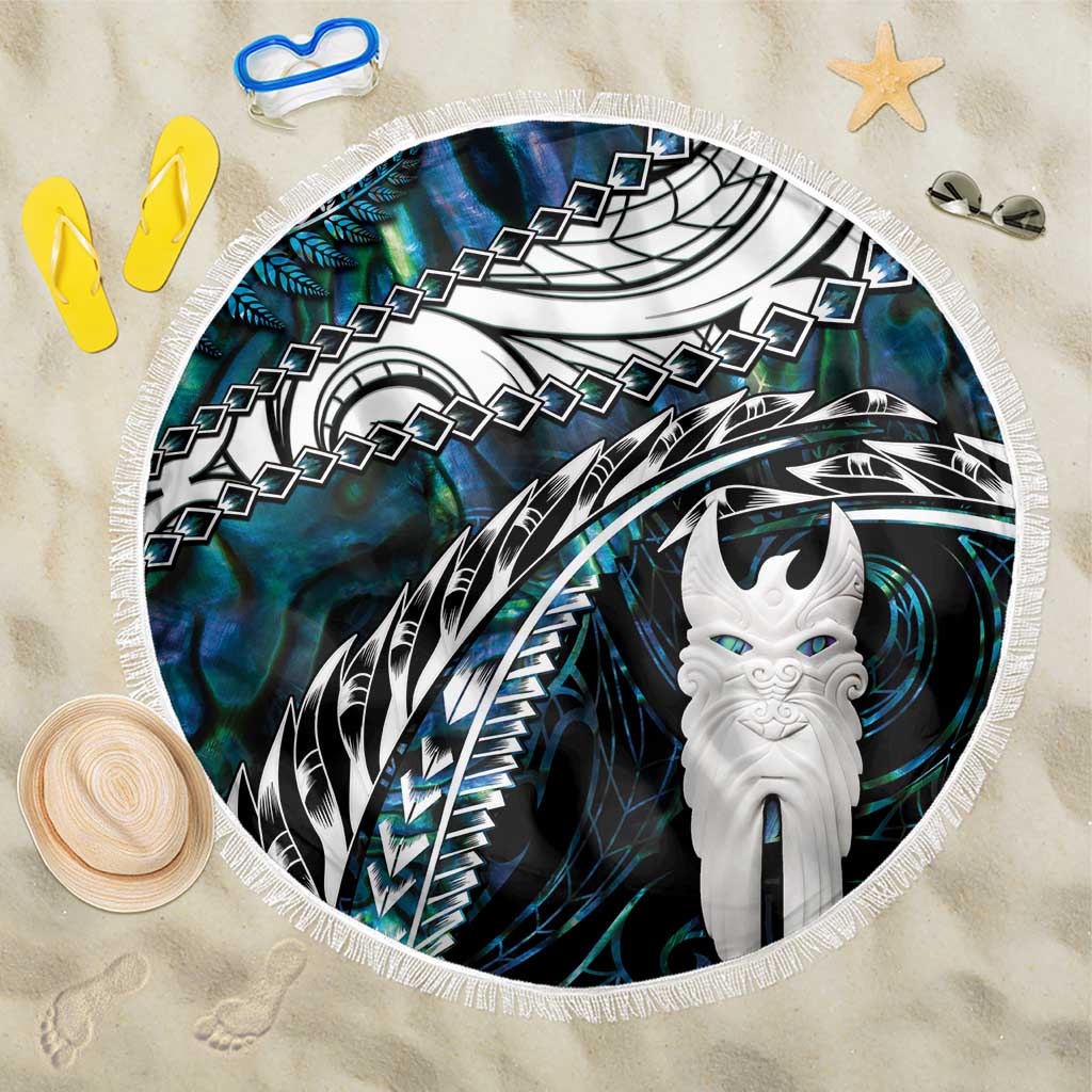 New Zealand Aotearoa Beach Blanket Maori Hei Rehua Paua Shell Glitter Green LT05 One Size 150cm Green - Polynesian Pride