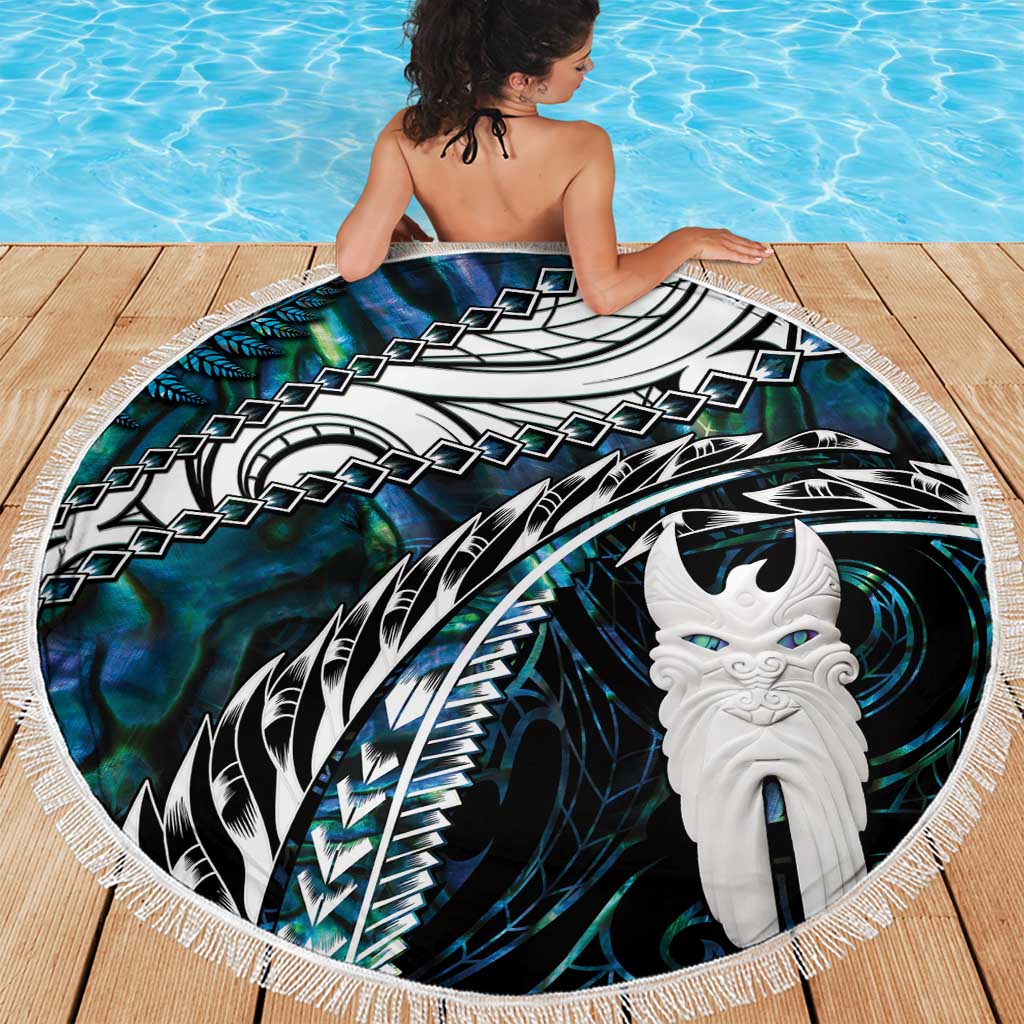New Zealand Aotearoa Beach Blanket Maori Hei Rehua Paua Shell Glitter Green LT05 - Polynesian Pride