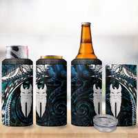New Zealand Aotearoa 4 in 1 Can Cooler Tumbler Maori Hei Rehua Paua Shell Glitter Green LT05 - Polynesian Pride