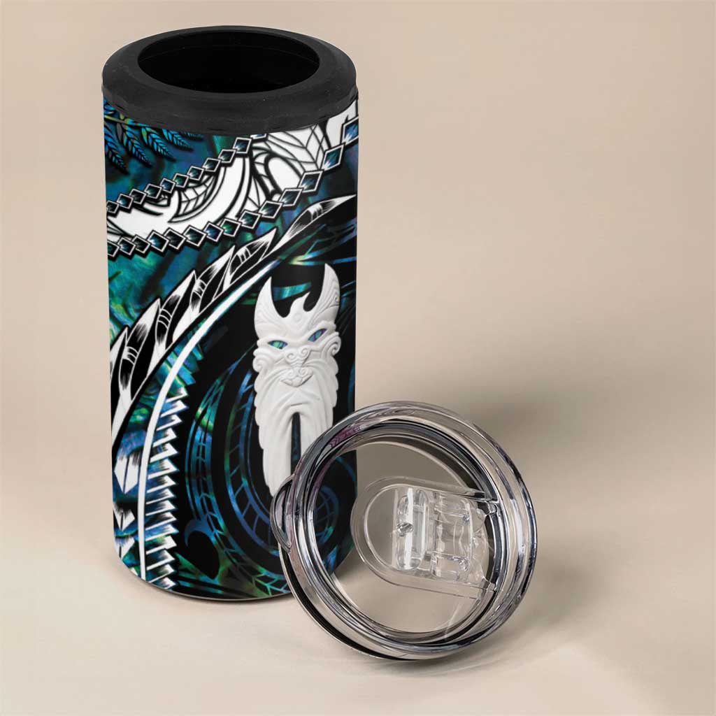 New Zealand Aotearoa 4 in 1 Can Cooler Tumbler Maori Hei Rehua Paua Shell Glitter Green LT05 - Polynesian Pride