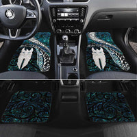 New Zealand Aotearoa Car Mats Maori Hei Rehua Paua Shell Glitter Green LT05 Set 4pcs Green - Polynesian Pride