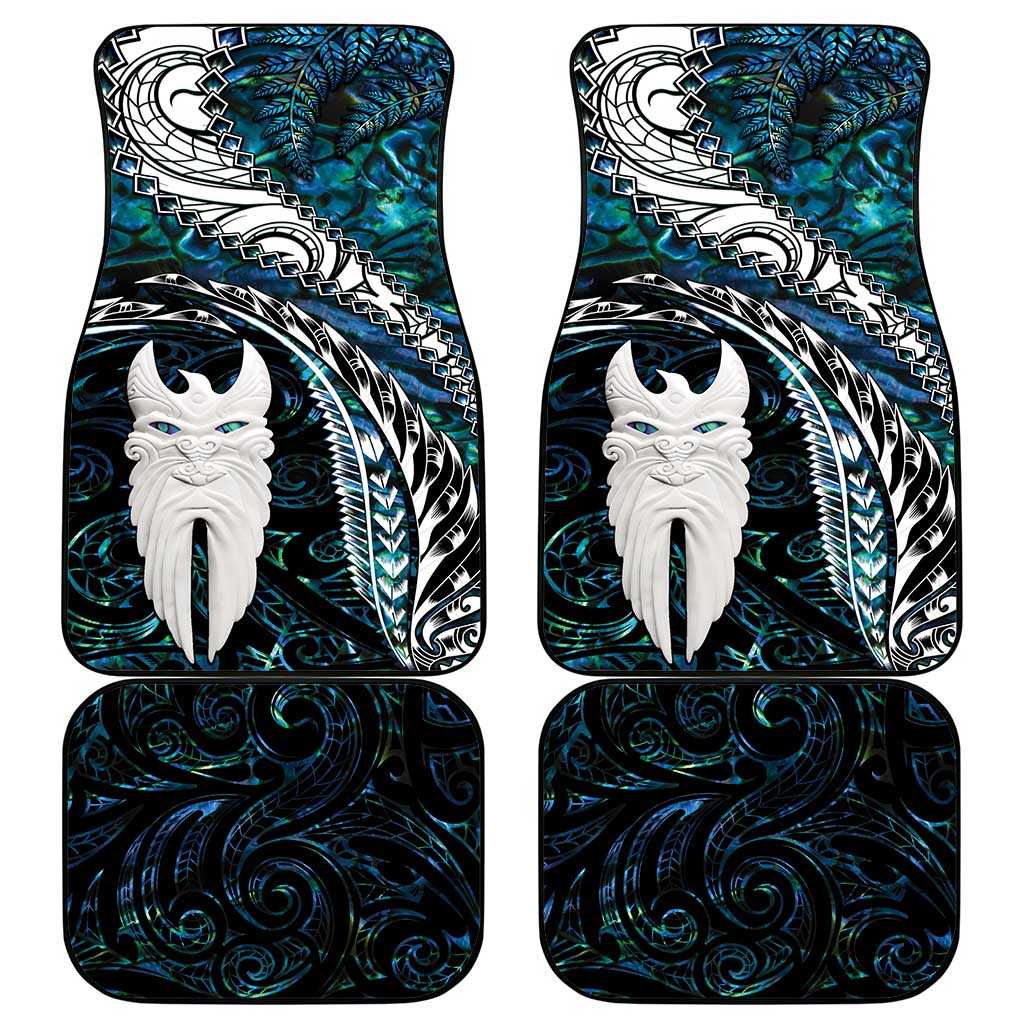 New Zealand Aotearoa Car Mats Maori Hei Rehua Paua Shell Glitter Green LT05 - Polynesian Pride
