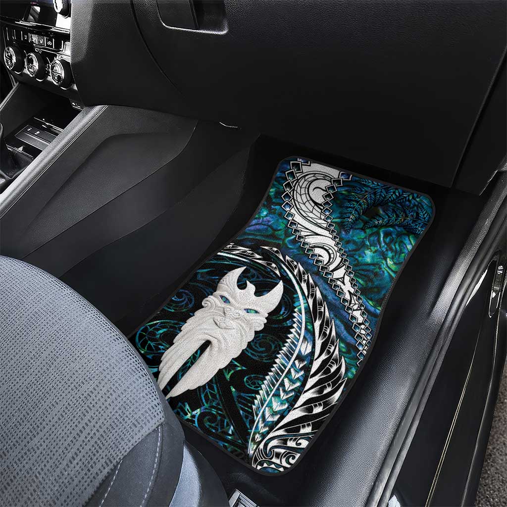 New Zealand Aotearoa Car Mats Maori Hei Rehua Paua Shell Glitter Green LT05 - Polynesian Pride
