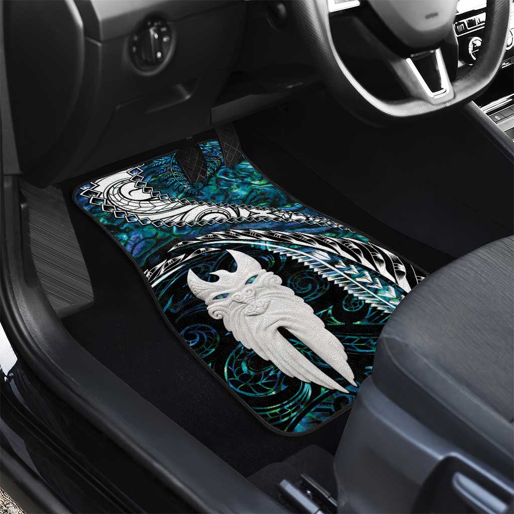 New Zealand Aotearoa Car Mats Maori Hei Rehua Paua Shell Glitter Green LT05 - Polynesian Pride
