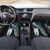 New Zealand Aotearoa Car Mats Maori Hei Rehua Paua Shell Glitter Green LT05 Set 2pcs - Front Green - Polynesian Pride
