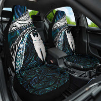 New Zealand Aotearoa Car Seat Cover Maori Hei Rehua Paua Shell Glitter Green LT05 One Size Green - Polynesian Pride