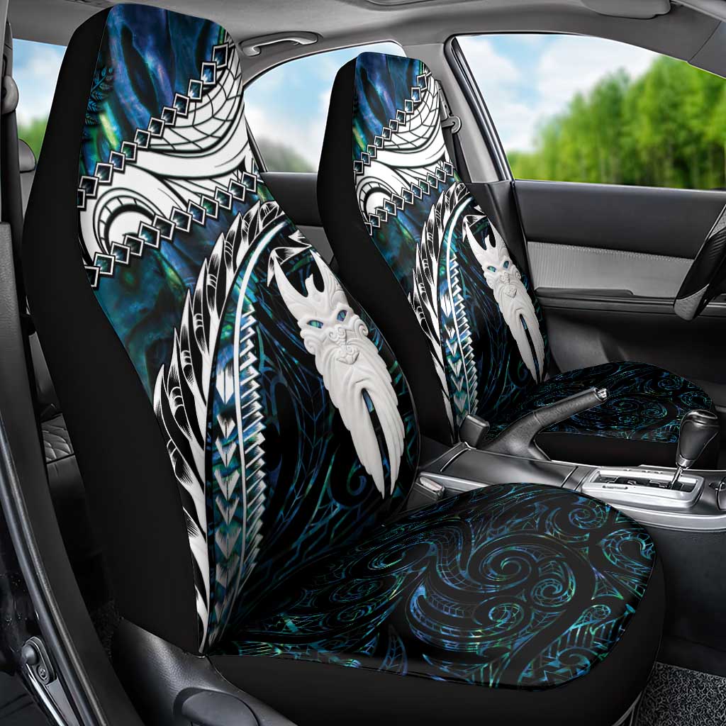 New Zealand Aotearoa Car Seat Cover Maori Hei Rehua Paua Shell Glitter Green LT05 - Polynesian Pride
